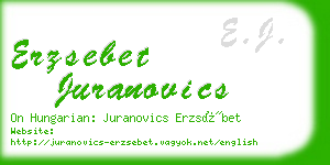 erzsebet juranovics business card